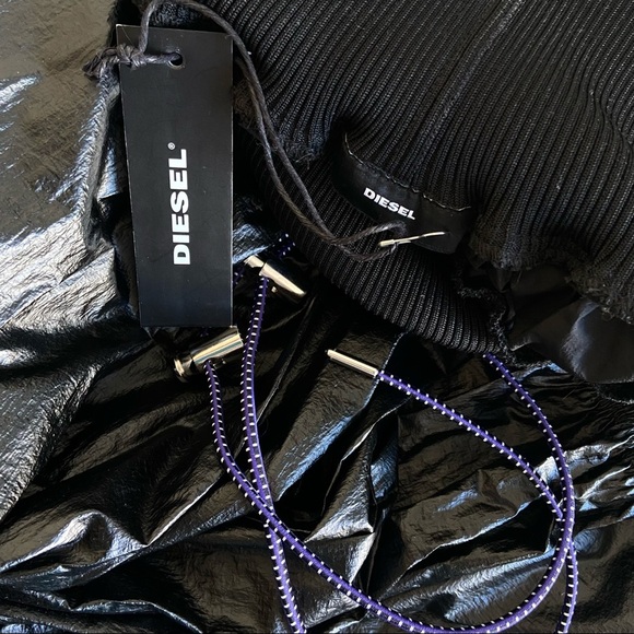 DIESEL O-LIN Tiered Nylon Drawstring Maxi Skirt - Picture 5 of 9